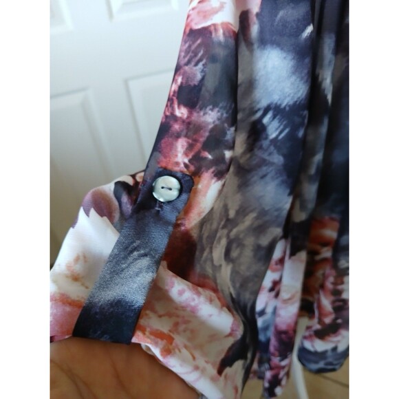 TOV Los Angeles Womens Blouse Tunic Size 40 Multicolor Animal Print Asymmetrical - Picture 5 of 16